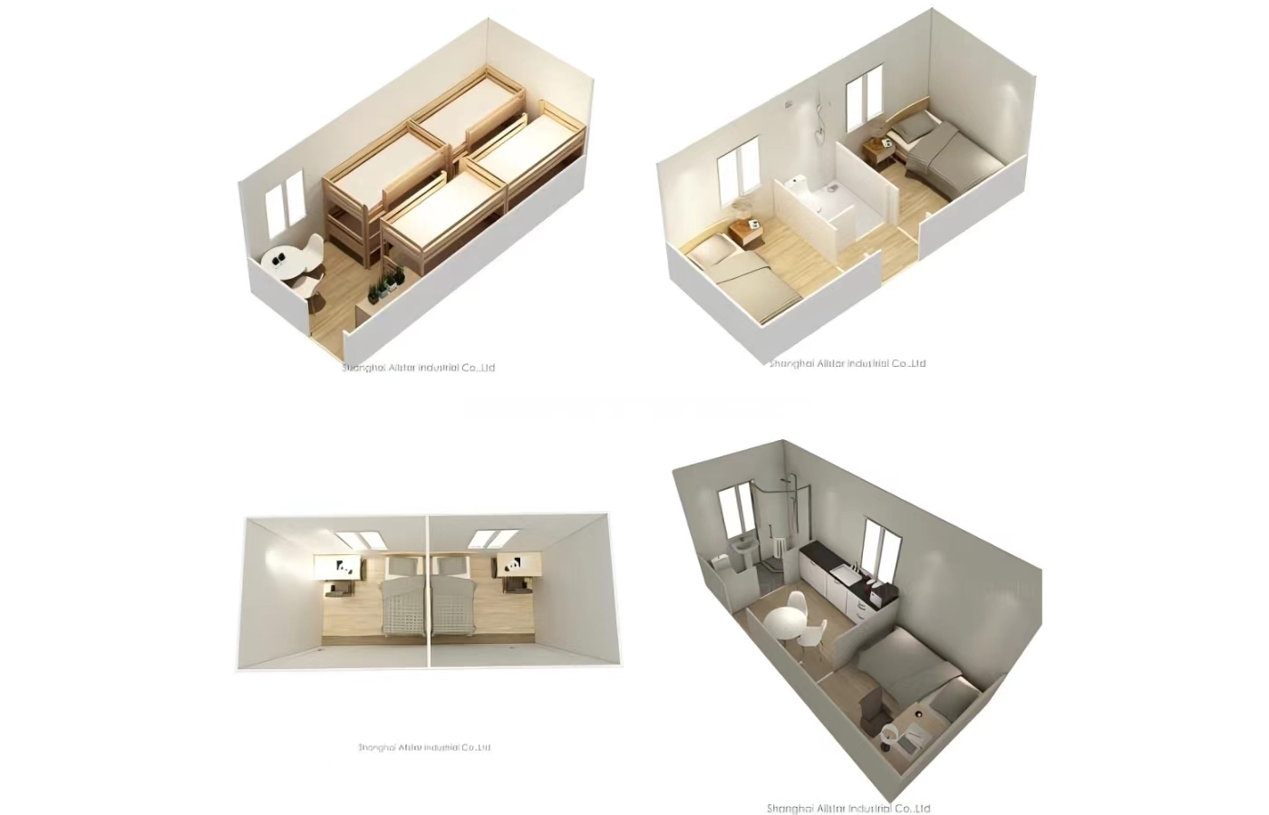 Tilpasset 20 fots fast containerhus med gulv-til-tak-vindu Tilpasset 20 fots fast containerhus med gulv-til-tak-vindu