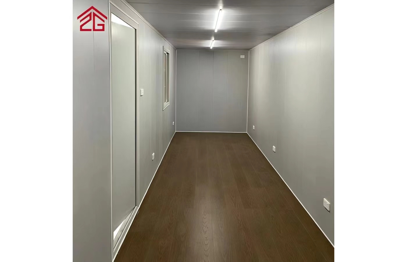 Tilpasset 20 fots fast containerhus med gulv-til-tak-vindu Tilpasset 20 fots fast containerhus med gulv-til-tak-vindu