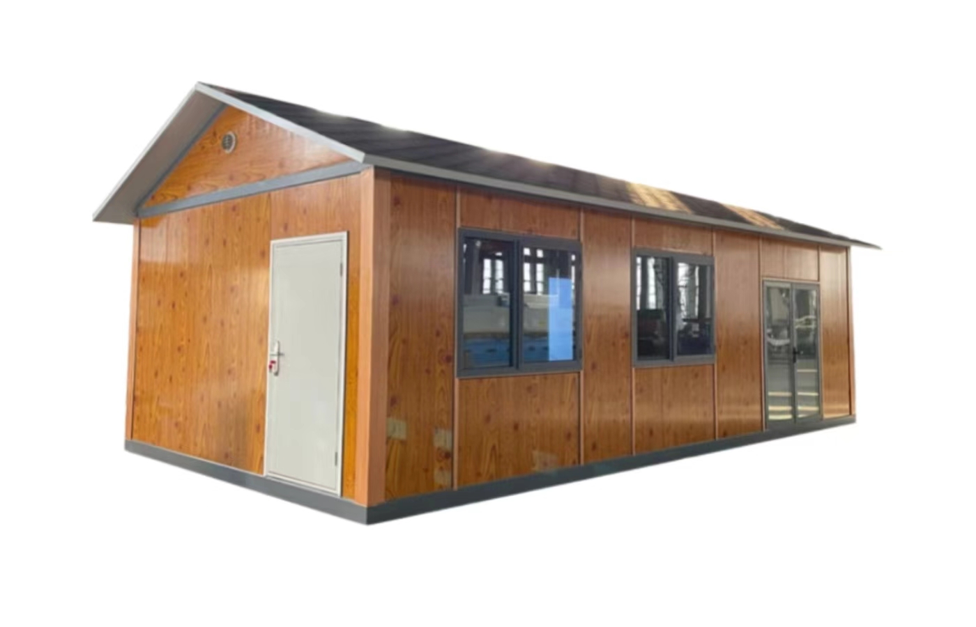 Tilpasset 20 fots fast containerhus med gulv-til-tak-vindu Tilpasset 20 fots fast containerhus med gulv-til-tak-vindu