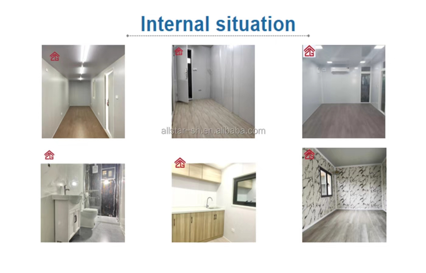 Tilpasset 20 fots fast containerhus med gulv-til-tak-vindu Tilpasset 20 fots fast containerhus med gulv-til-tak-vindu