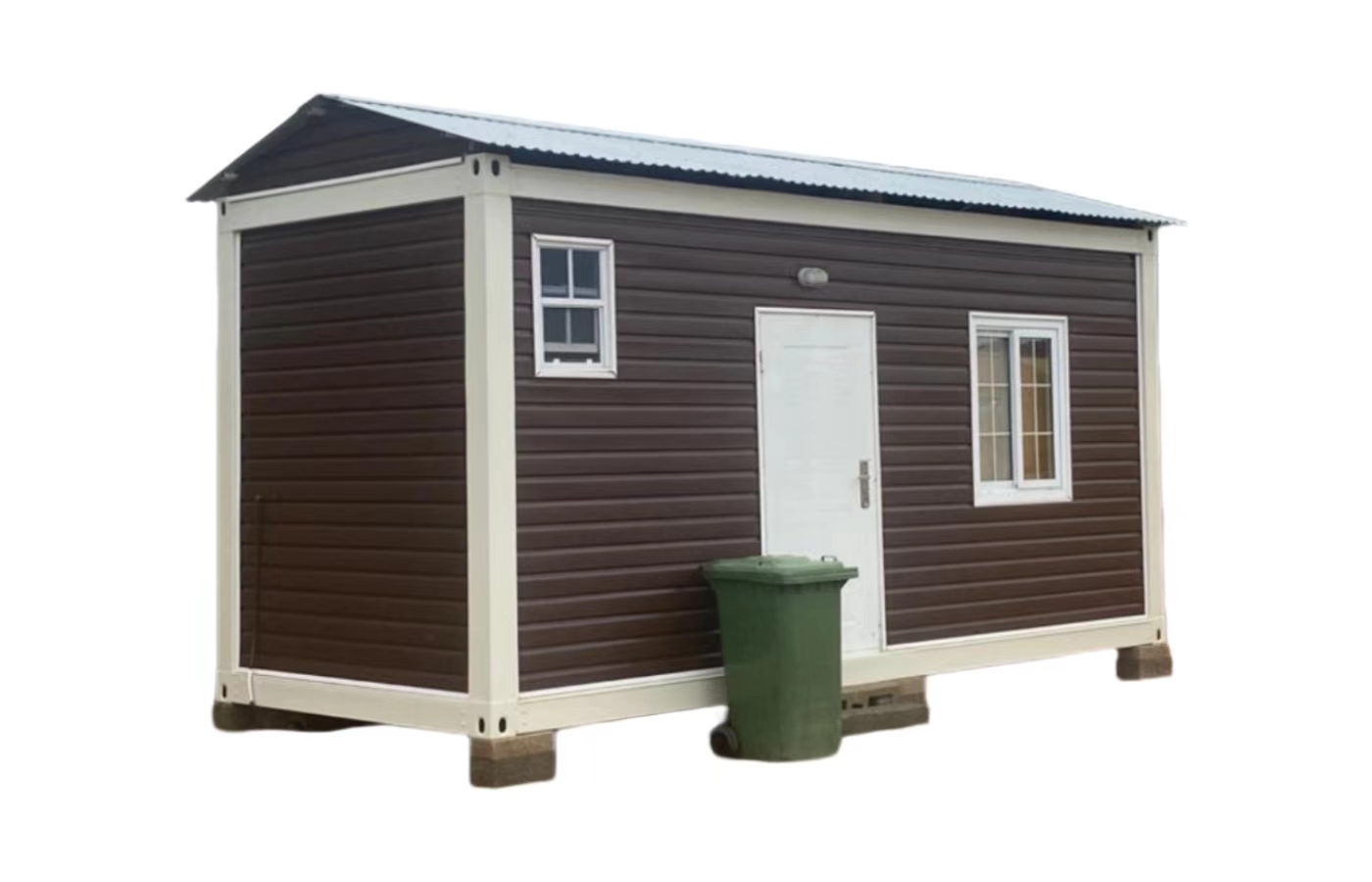 Tilpasset 20 fots fast containerhus med gulv-til-tak-vindu Tilpasset 20 fots fast containerhus med gulv-til-tak-vindu