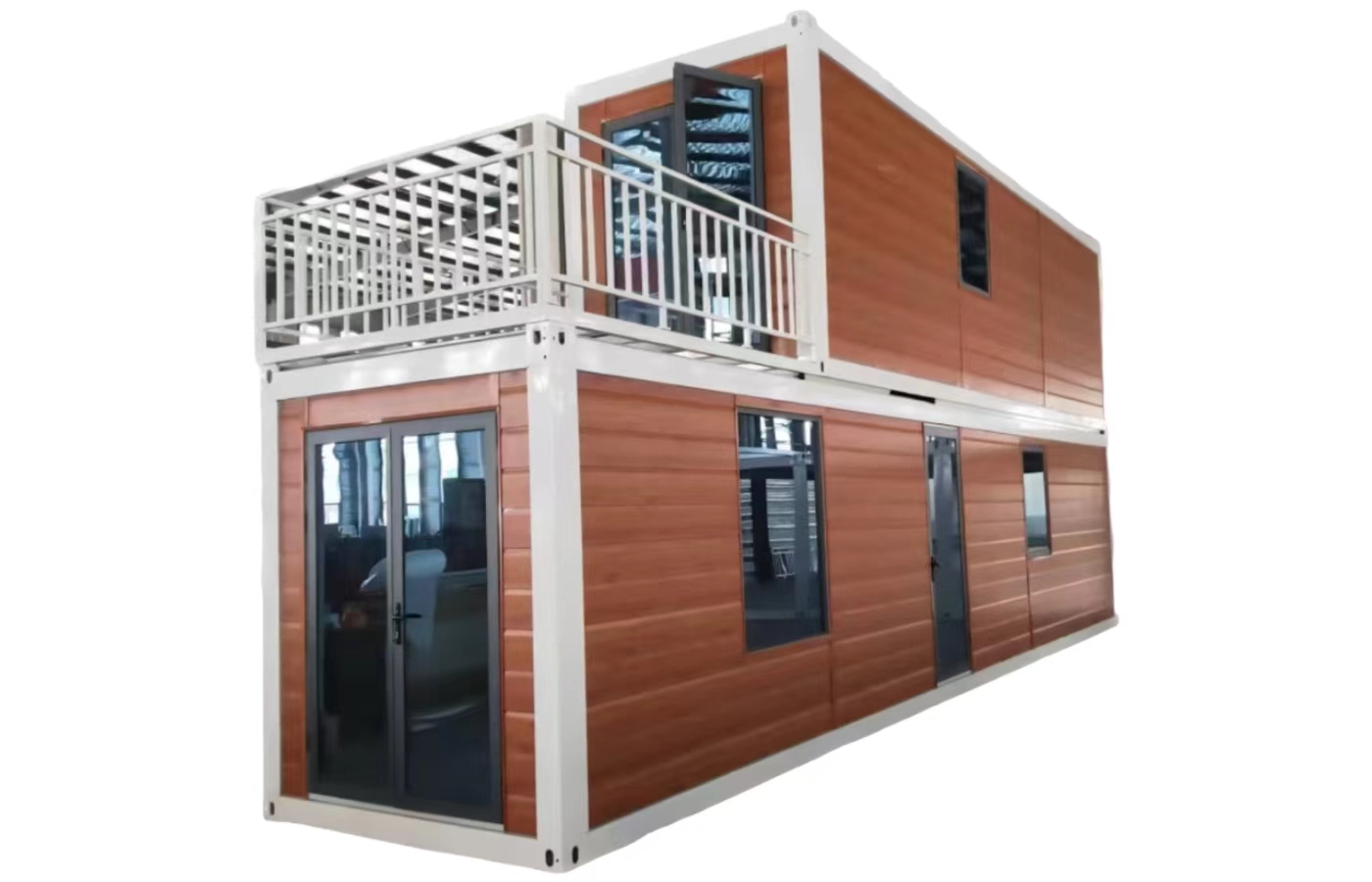 Tilpasset 20 fots fast containerhus med gulv-til-tak-vindu Tilpasset 20 fots fast containerhus med gulv-til-tak-vindu