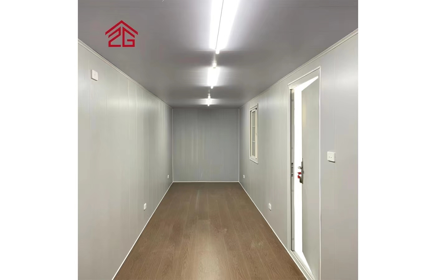 Tilpasset 20 fots fast containerhus med gulv-til-tak-vindu Tilpasset 20 fots fast containerhus med gulv-til-tak-vindu