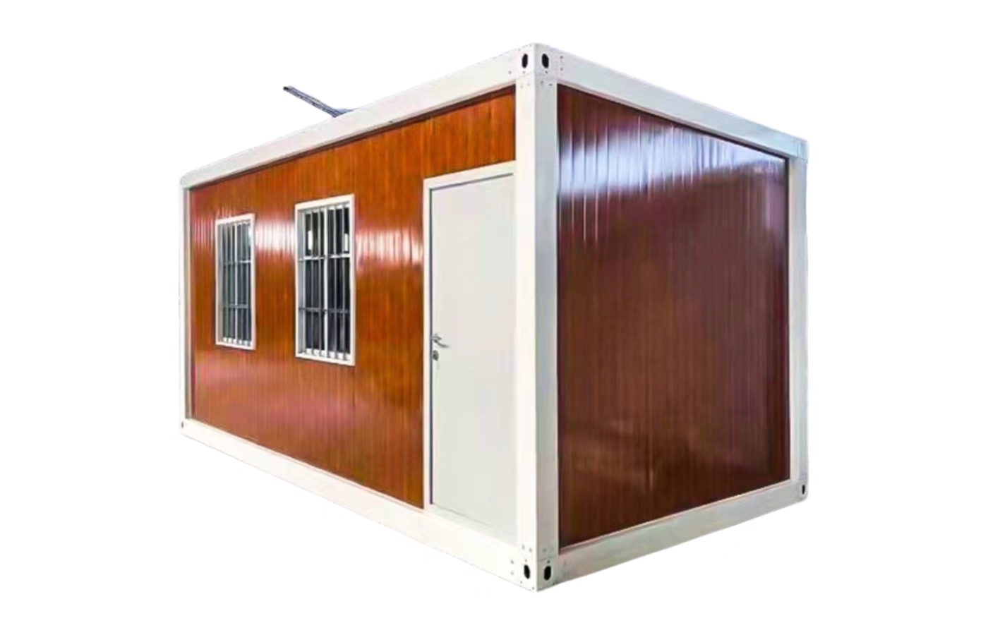 Tilpasset 20 fots fast containerhus med gulv-til-tak-vindu Tilpasset 20 fots fast containerhus med gulv-til-tak-vindu
