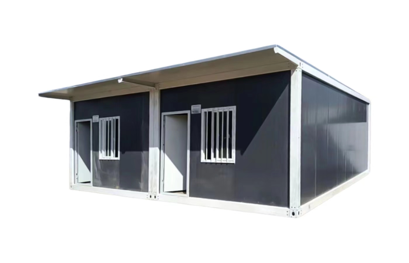 Tilpasset 20 fots fast containerhus med gulv-til-tak-vindu Tilpasset 20 fots fast containerhus med gulv-til-tak-vindu