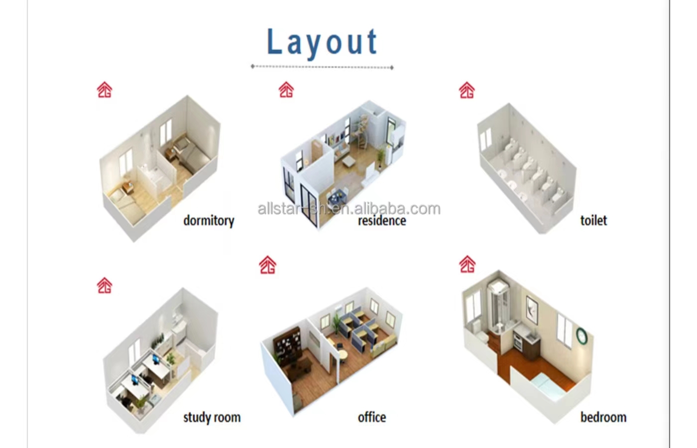 Tilpasset 20 fots fast containerhus med gulv-til-tak-vindu Tilpasset 20 fots fast containerhus med gulv-til-tak-vindu